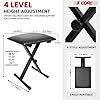 Best Piano Benches: Top 5 Piano Bench Reviews and Buyer’s Guide 22 5 CORE Keyboard Bench 2 Inch Padded Cushioned Piano Stool Height Adjustable Guitar Seat Folding Portable Musician Chair w Nonslip Rubber Feet Black - KBB 02 BLK #1