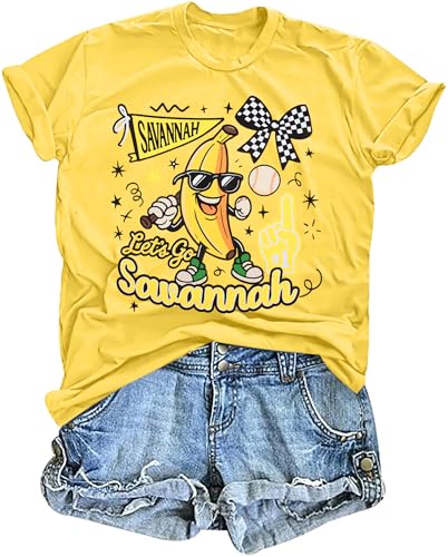 Baseball Shirt Women Baseball Game Day Gift Tops Sports Team Fan Apparel Ballgame Season Tshirt Lemon Yellow