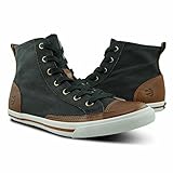 Burnetie Women's Carbon Black High Top Vintage Sneaker 7 M US
