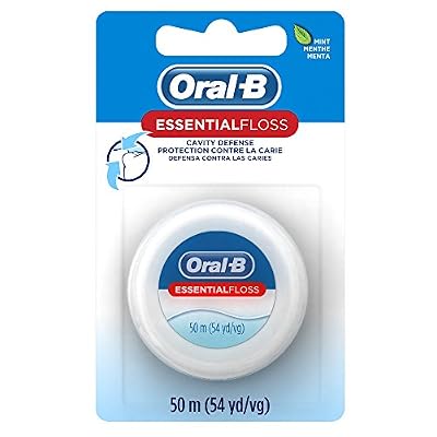 Oral-B Dental Floss, Essential Floss, Mint, Waxed, 54 Yd (Pack of 24)