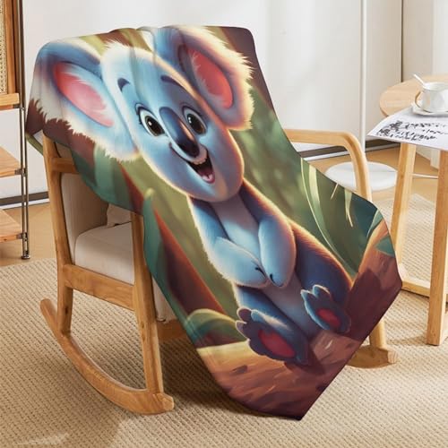 Manta de sofá con diseño de koala animado para tardes de películas y descanso en el salón 5