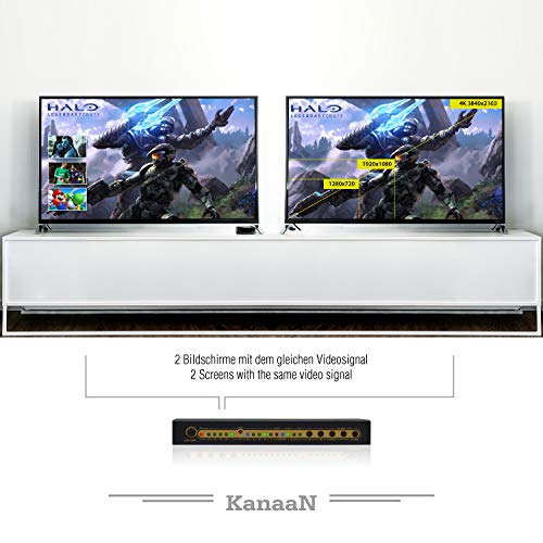 Miniatura 6 de Leicke Kanaan Kn40543, Uhd Matrix 4x2 Splitter Switcher Full Hd, Ujd, 4k, 4k 2k, Arc, Mhl,Hdmi 1.4, Mando A Distancia, Salida Adicional Para El Audio, Spdif Y Jack De 3,5mm, Stereo, Dolby 5.1 Surround Hdmi 1.4