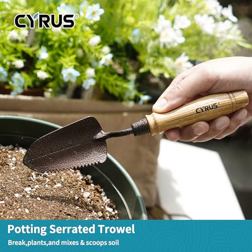 CYRUS-Garden-Tool-Set3-Piece-Garden-ShovelIncludes-Hand-Shovel-Transplanting-Shovel-and-Hand-Rake-with-Ash-Wood-Handle-for-Planting-Weeding-Maintaining-Lawns-and-Gardens