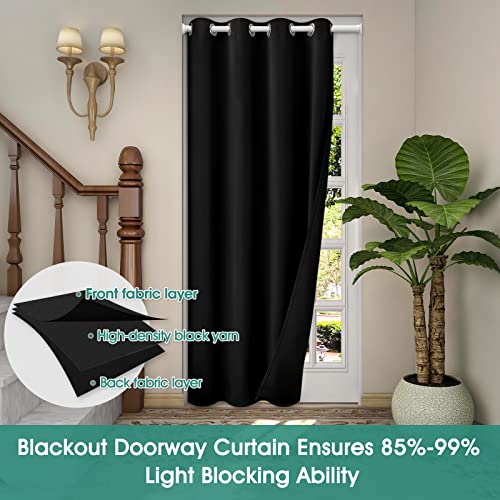 HOMEIDEAS Door Curtains for Doorway Curtains Privacy, Blackout Closet Door Curtain for Bedroom, Closet Curtains for Open Closet, Tie Back Insulated Door Cover Drapes, Black, W39 x L78 Inch, 1 Panel HOMEIDEAS Door Curtains for Doorway Curtains Privacy, Blackout Closet Door Curtain for Bedroom, Closet Curtains for Open Closet, Tie Back Insulated Door Cover Drapes, Black, W39 x L78 Inch, 1 Panel