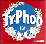 Typhoo Tea: 80 Authentic English Tea bags Individually Wrapped, Black Tea Bags, British Black Tea,...