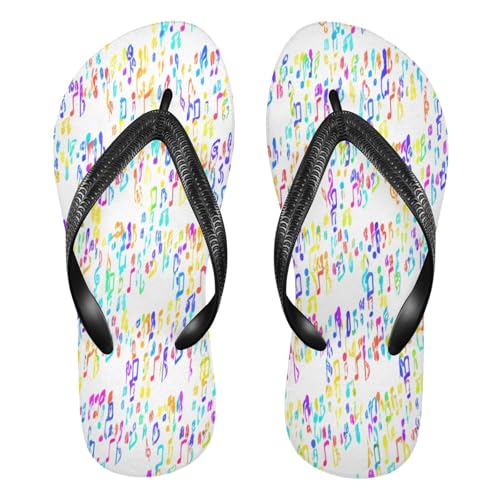 Nander Color Music Symbols Sandal Flip Flops of Men's & Women's,Beach Slippers Flip Flops Shower Shoes