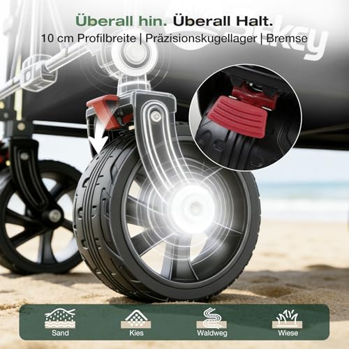 Sekey XXXL Bollerwagen Faltbar 300L | Bis 150KG Belastbar - 3