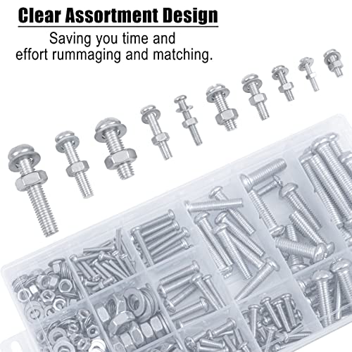 image for KURUI 500pcs Machine Screws Assortment Kit with Hardware Hex Nuts & Fl
