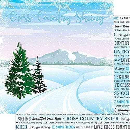 Cross Country Skiing Winter Adventure (38734) - Papel para álbum de recortes de doble cara (12.0 x 12.0 in)