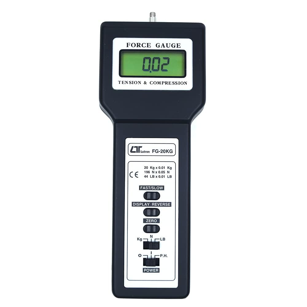 Medidor de fuerza digital electrónico (rango: 20 kg) para resorte de tensión, prueba de pelado, resorte de compresión | certificado de calibración de fábrica: FG-20KG |