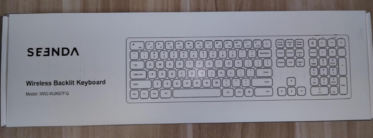 seenda Beleuchtete Funktastatur, Kabellose Tastatur mit Weißer LED Hintergrundbeleuchtung, QWERTZ Layout, Wiederaufladbare Ultraslim Fullsize Wireless Tastatur für Windows PC/Laptop/Tablet, Space Grau – Bild 9