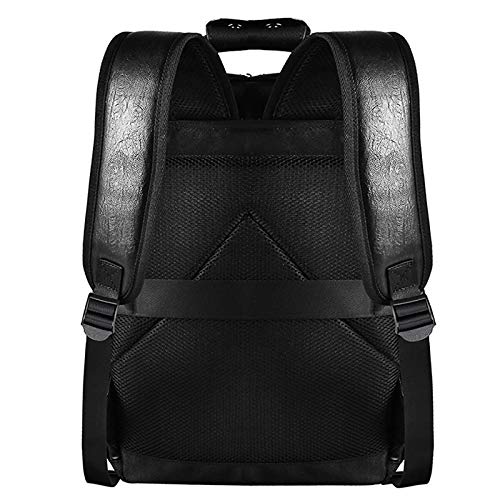 Laxnako Mochila feminina masculina de couro sintético à prova d'água para laptop de poliuretano par