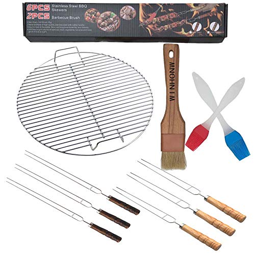 Huaxiong Grille ronde en acier inoxydable pour barbecue dia44,5 cm Huaxiong Grille ronde en acier inoxydable pour barbecue 44,5 cm Round Silver