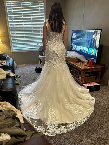 Fivsole Wedding Dresses for Birde 2025 Lace Applique Long Bridal Dress Mermaid Wedding Gown with Train3
