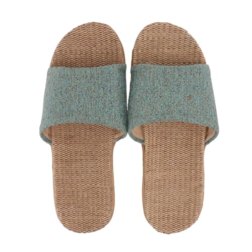 VALICLUD 1 Par Pantuflas De Lino Dedo Del Pie Hogar Único Spa Chicos Bien Portado Huéspedes Slip Zapatillas Para Mujer Divertido Elegante Apoyo Retro Zapatillas Mujer Green :