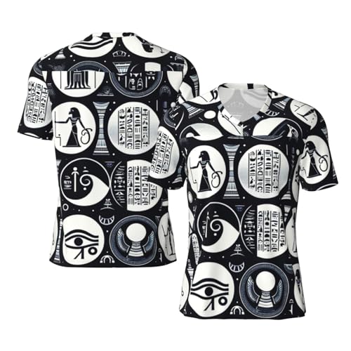 Stylish Athletic Sports Jersey Hieroglyphics-All-See-Eye-Egyptian Men's Rugby Jersey Xx-Large Black