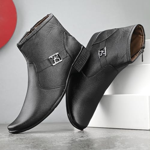 Image of Karaddi mens Boots Mid Top Ankle Zipper Aa072 Ankle Boot