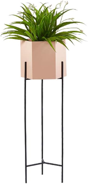 Nordic Metal Flower Stand Plant Pot Rack Indoor Living Room Balcony Decoration Display Shelf Outdoor Planter Holder Blue/Pink(Pink,L)