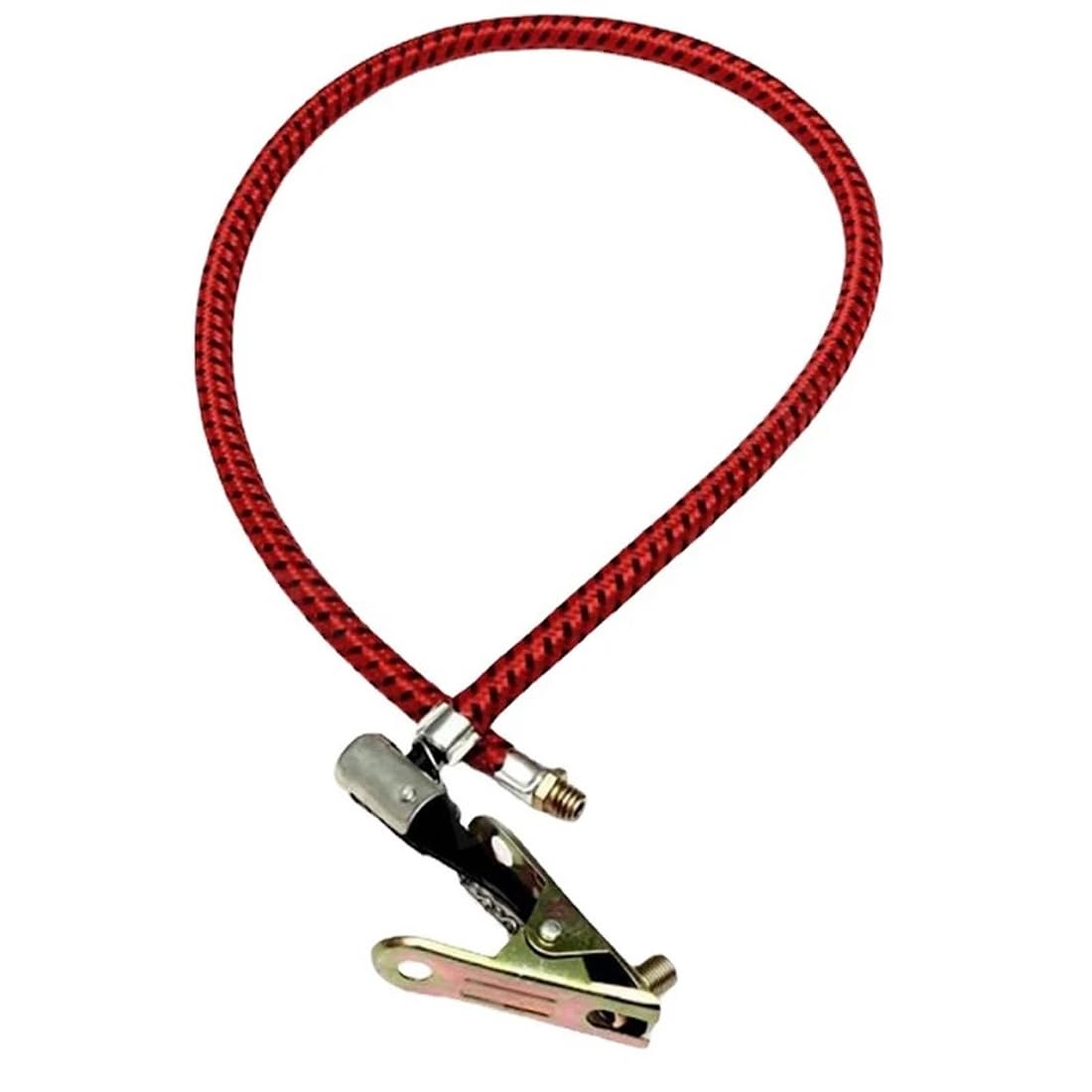 Ausi Tubo Flessibile Per Pompa A Mano E Pedale – 50 Cm Con Attacco Valvola Americana, In Nylon E Metallo, Rosso, Per Biciclette E Palloni