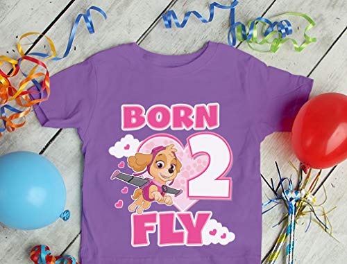 Tstars Paw Patrol Skye Born 2 Fly 2nd Birthday Girl Toddler Kids T-Shirt 3T Navy4
