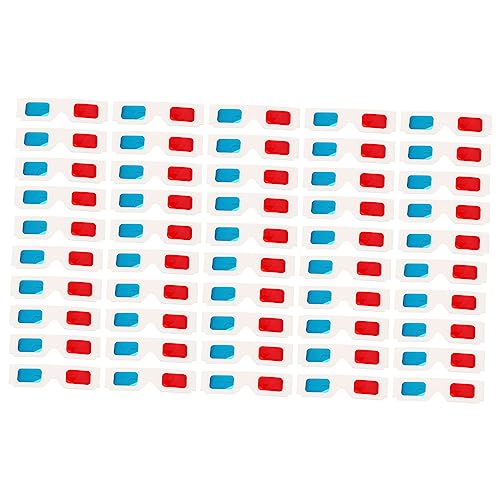 Housoutil 100pcs Glasses Anaglyph Movie Eyewear for Boys and Girls and Adults for Birthdays Festivals and Cardboard Frames for Viewing