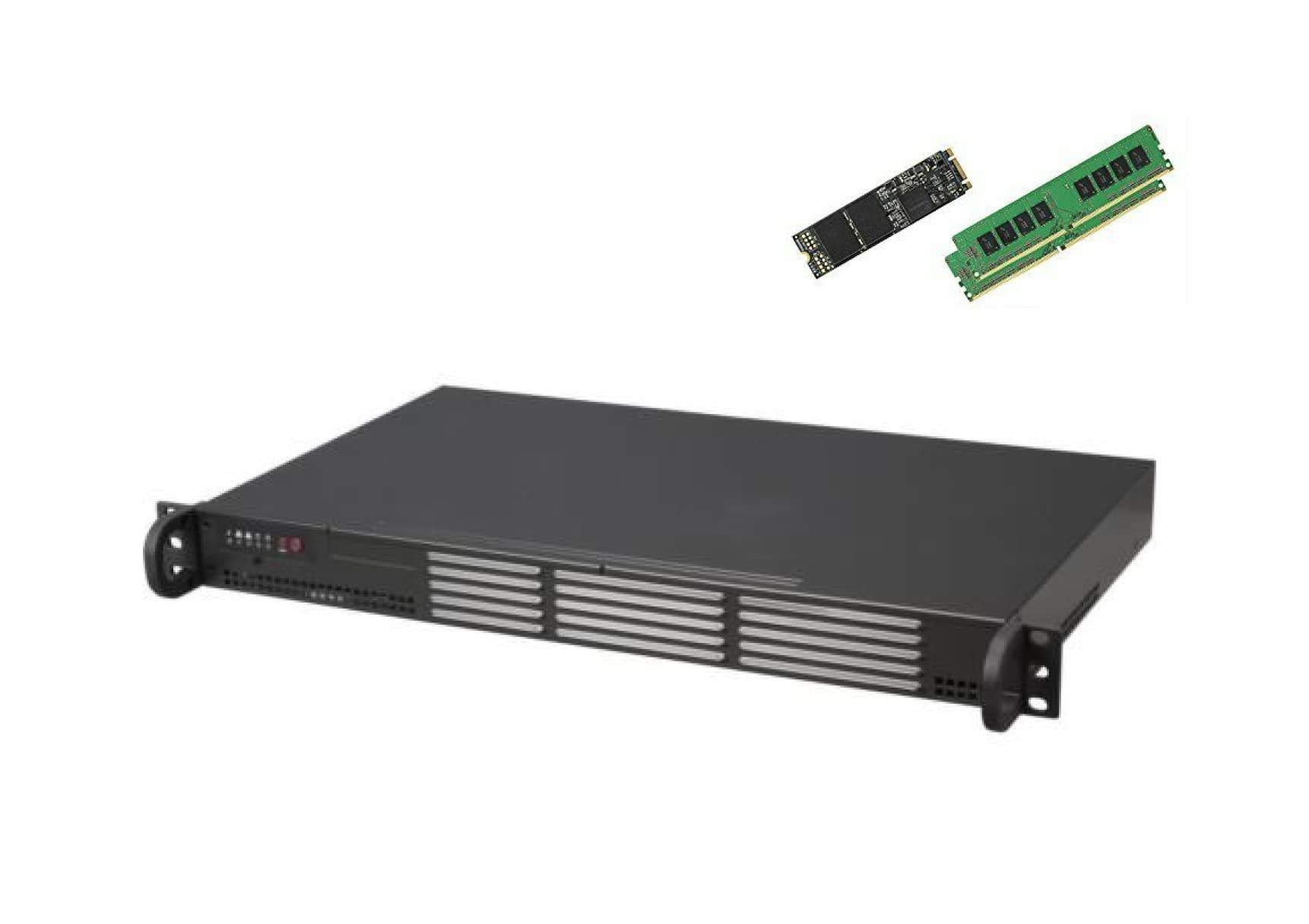 Supermicro 5018D-FN4T-BIO Xeon D-1541 8-Core Back IO Mini 1U Rackmount w/Dual 10GbE w/ X10SDV-8C-TLN4F Barebone Customized (64GB RAM, 512GB M.2)