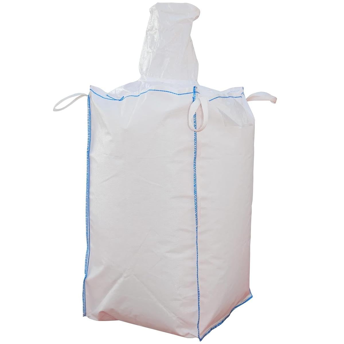 SIMPLETEK - Sacco Big Bag in Polipropilene Con Cinghie Rettangolari 1000kg Portata | 90x90x120 cm | Chiusura a Caramella | Per rifiuti
