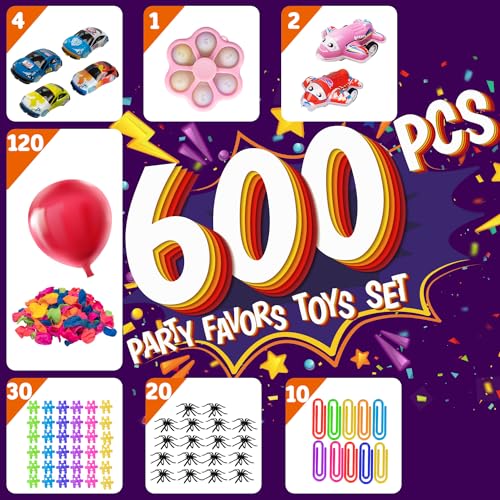 Hhobby Stars (600 Pcs) Party Favors Sensory Fidget Toys Pack, School Classroom Rewards Goodie Bag Party Favors for Kids 4-8 8-12, Pinata Filler Stocking Stuffers Holiday Birthday Gifts - Thumbnail 7