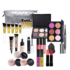28 Piezas Juego de Maquillaje profesional, Paquete De Cosmético Todo En Uno con Sombras De Ojos Corrector lápiz Labial…