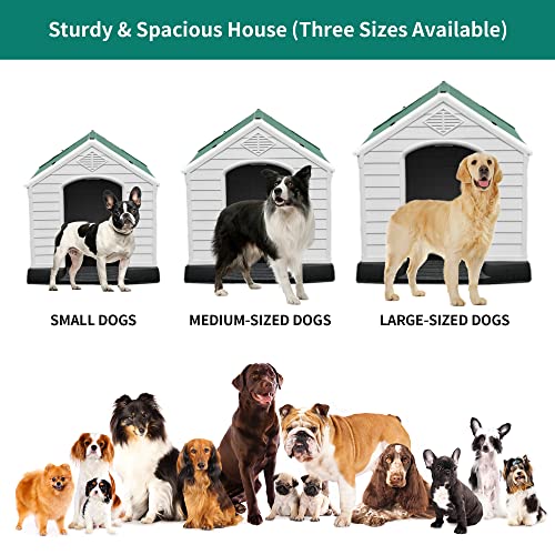 image for YITAHOME 41'' Large Plastic Dog House Outdoor Indoor Doghouse Puppy Sh