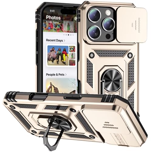 HAOFUGUI �P�[�X�Ή� Xiaomi 12T / 12T PRO/Redmi k50 �p�P�[�X, TPU+PC�P�[�X�A�t�� �X�^���h�@�\//�����Y�ی�@�\�g�уP�[�X, �ϏՌ� �X�}�z�J�o�[ Case Cover, �Ή��ԍڃz���_�[�g�уP�[�X-�S�[���h