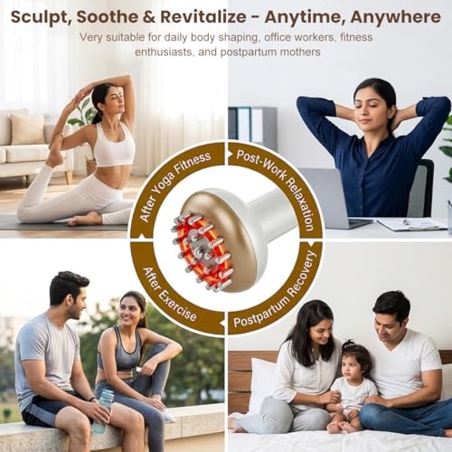 Image of HANNEA Lymphatic Drainage Massager Anti Cellulite Body Sculpting Device with Microcurrent Light Heat and Vibration for Legs Arms Belly
