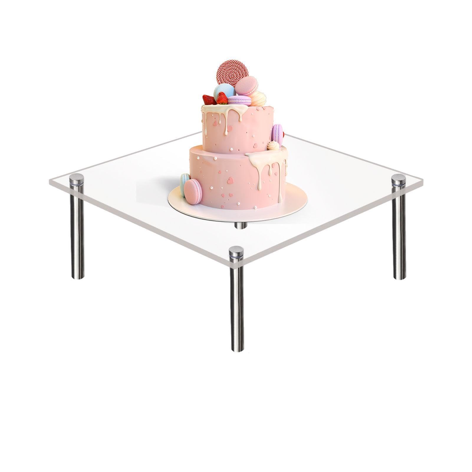 Torre de acrílico para cupcakes, soporte apilable redondo transparente para postres, cupcakes, donas, frutas y pizza, perfecto para mesas de postre y fiestas