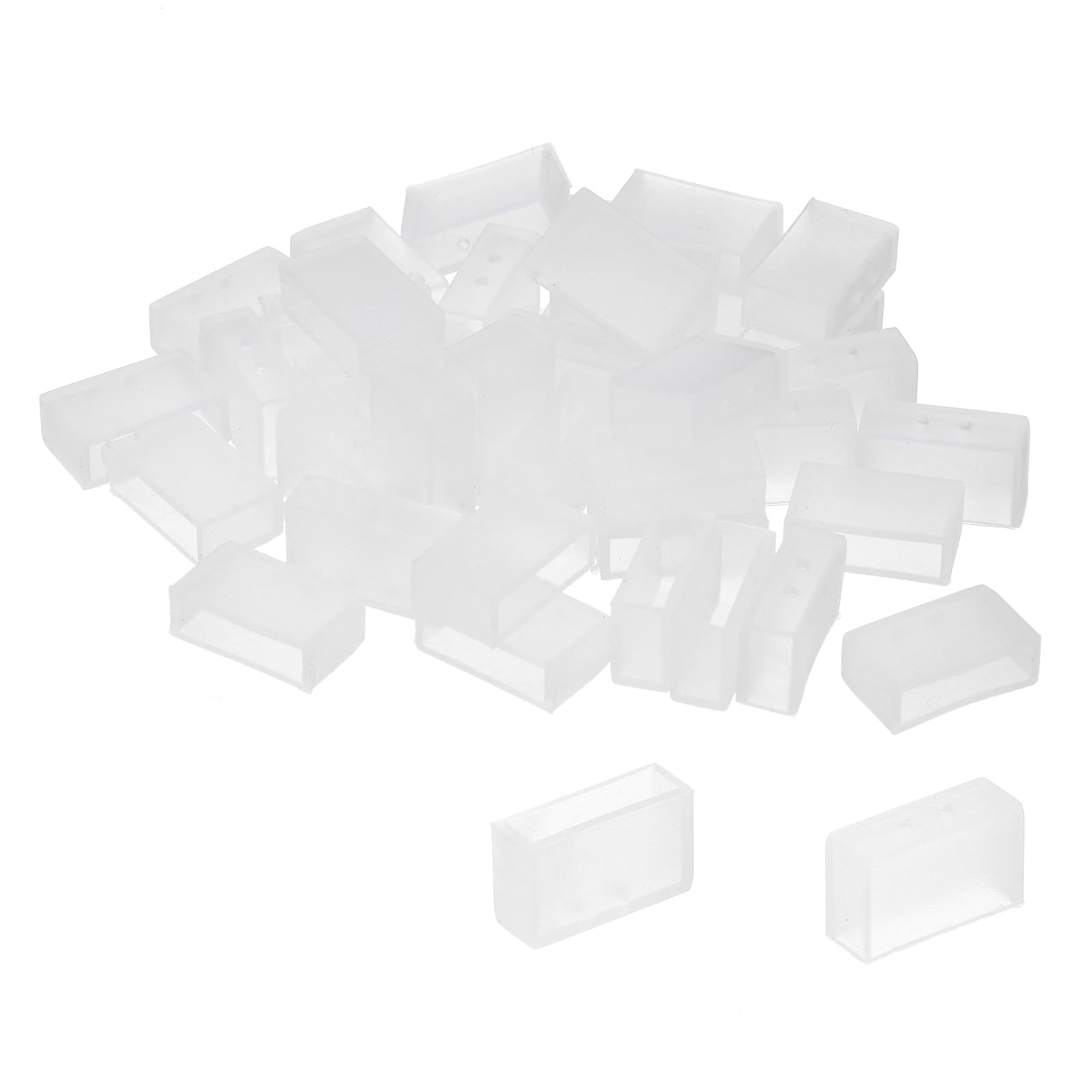 PATIKIL Silicone End Cap Plug Cover for Strip Light 40 Pack IP67 Waterproof with 2 Holes Fit 12mm Wide LED Strip Light