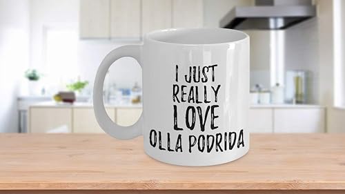 Miniatura 3 de Olla Podrida - Taza divertida para amantes de la comida, regalo de adicto con la frase "I Just Really Love Coffee Tea Cup", grande de 15 onzas