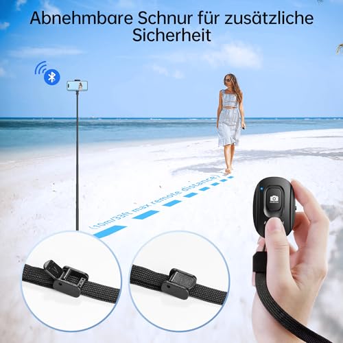 ATUMTEK Kameraselbstauslöser für iPhone und Android-Smartphones (2er-Pack), Drahtlose Fernbedienung für Fotos und Videos (Bluetooth 5.2), mit Handgelenkschlaufe, Schwarz und Weiß