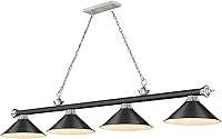 Vista 9 de Z-Lite 2306-4MB-MB15 Cordon Billar Colgante, 4 luces 240 vatios totales, negro mate