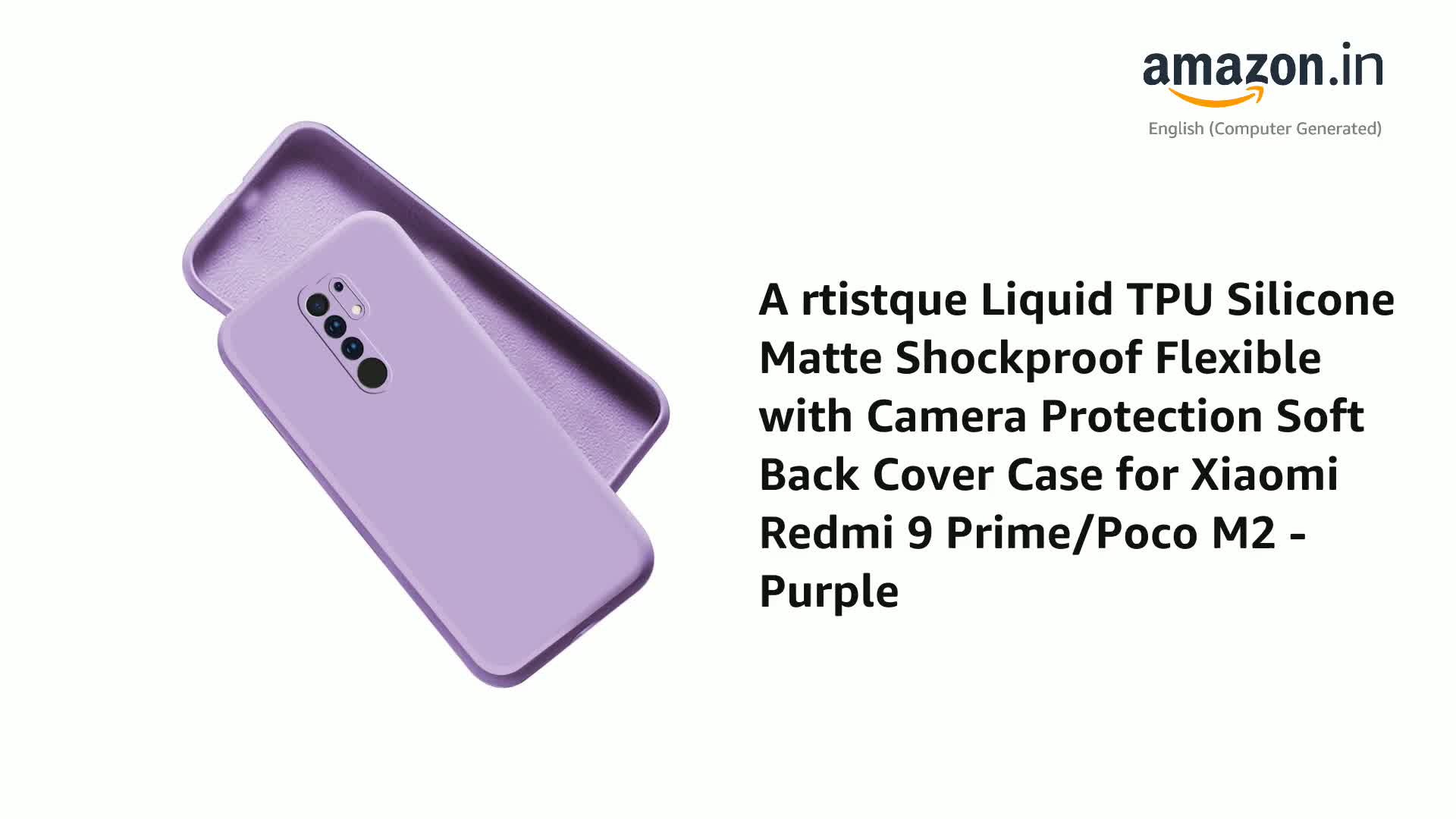 Custodia per Redmi 9 Case/Redmi 9 Prime/Poco M2 M2004J19PI con vetro