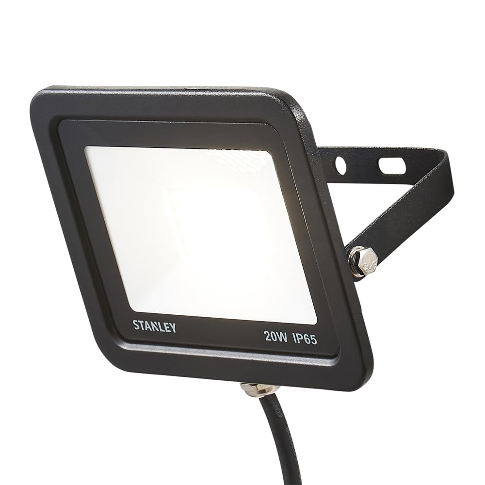 LITECRAFT Stanley Floodlight 20 Watt Slimline IP65 Rated Garden Integrated LED - Black โ image 1