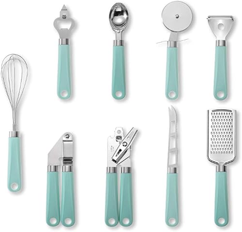 Hoshen Juego de utensilios de cocina de acero inoxidable de 9 piezas (caja original), pequeños accesorios de utensilios de cocina, esenciales de