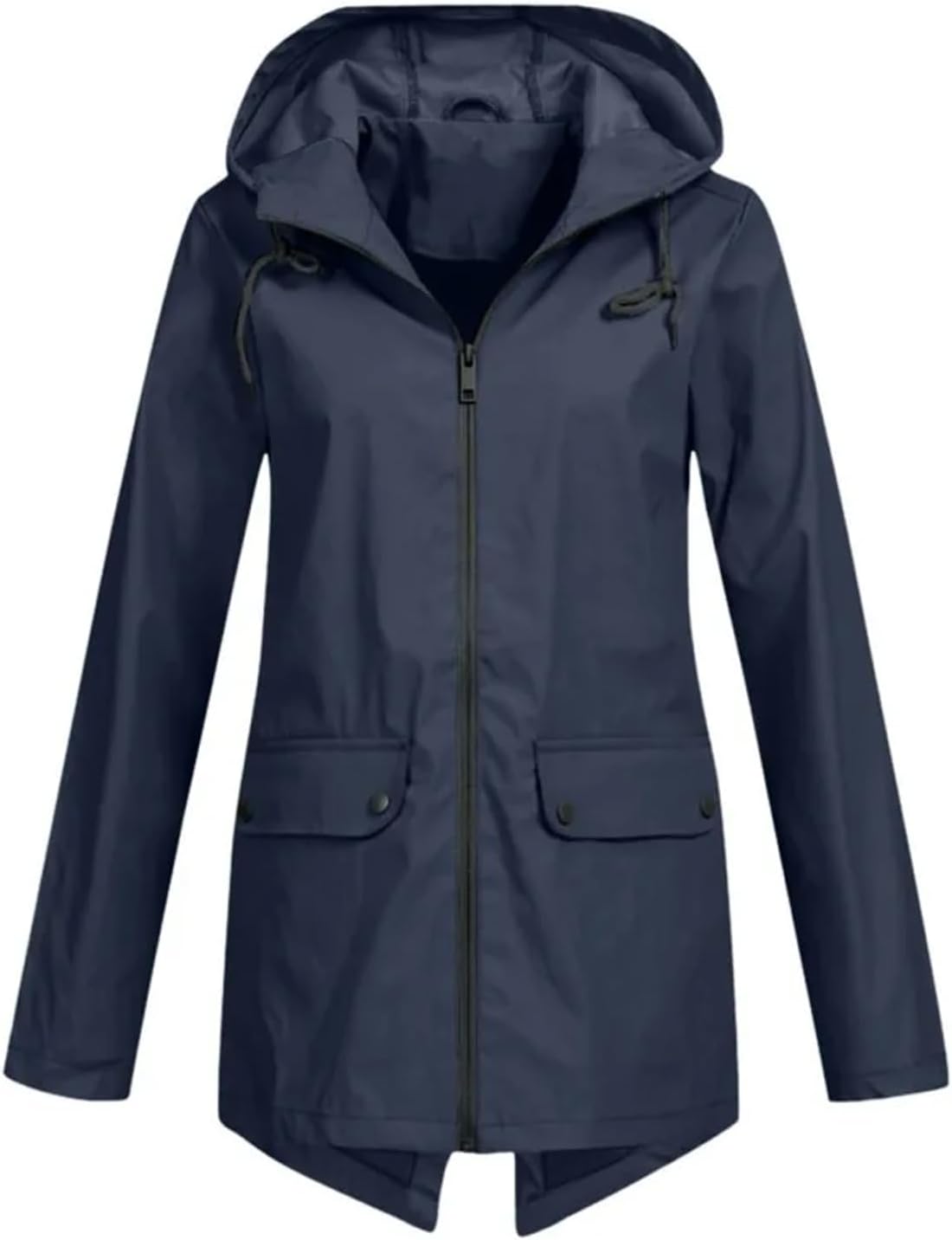 Women's Lightweight Hooded Windbreaker Jacket – Thin Waterproof Outdoor Hiking Coat with Zipper