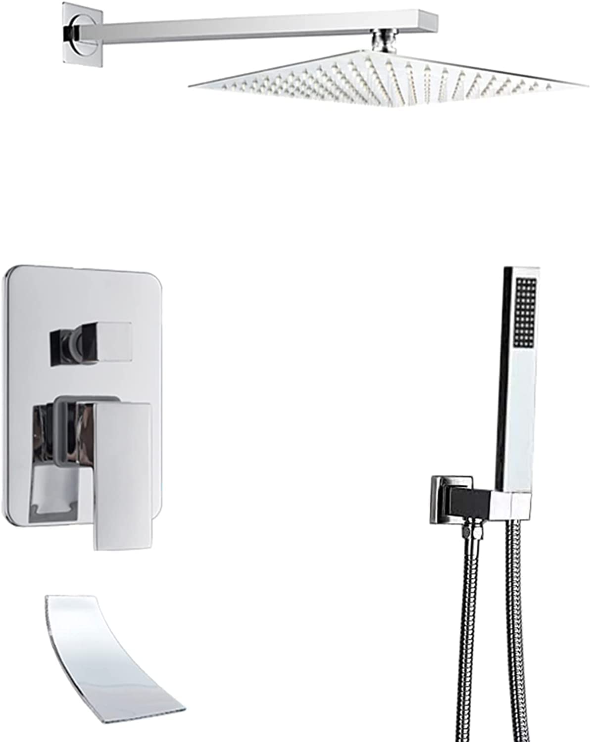 Système de douche haut de gamme en laiton massif avec ensemble mitigeur mural