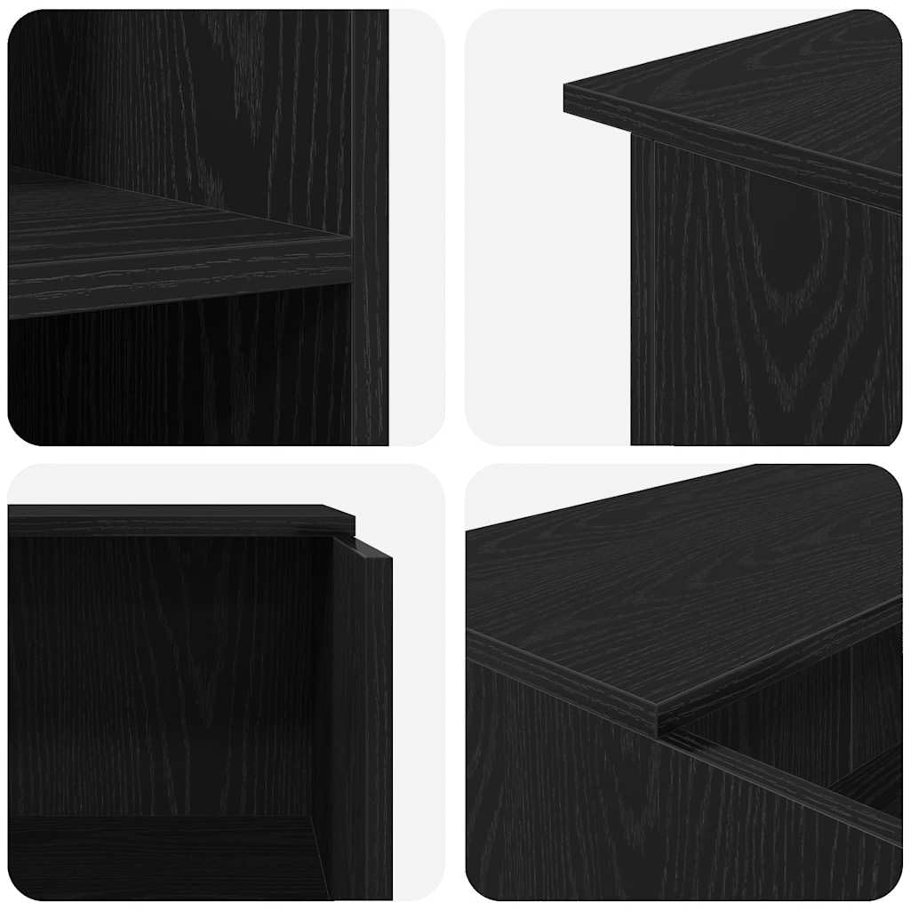 Empfangstheke aus schwarzer Eiche, 100 x 50 x 103,5 cm, mit integrierter Struktur und Regalen, vielseitiges Design für Büros, Lobbys und Kliniken