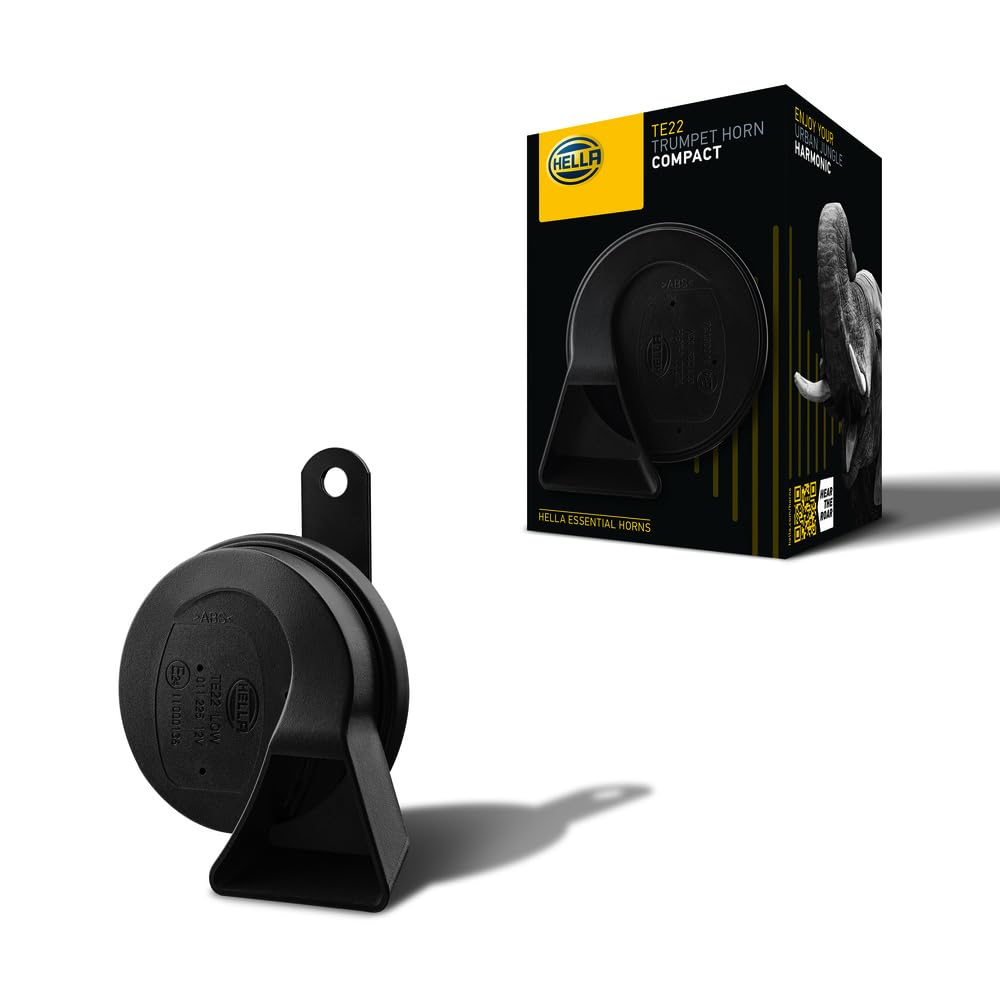 HELLA Motorrad Hupe 12V - ESSENTIAL HORN FANFARE TE22-12V - 110dB(A) - Frequenzbereich: 500Hz - Hochton - elektrisch - Menge: 1-3FG 011 225-241