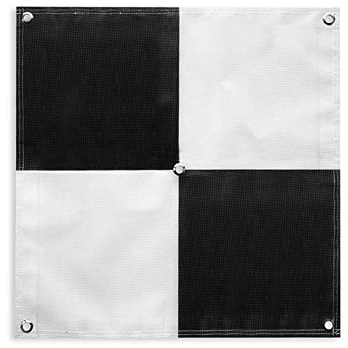 Sky High Bull's-Eye (24'x24') Drone Ground Control Point GCP - UAV Aerial Target for Mapping & Surveying (6 Pack) | Center Eyelet (Black/White Markers) | Pix4D & DroneDeploy Compatible