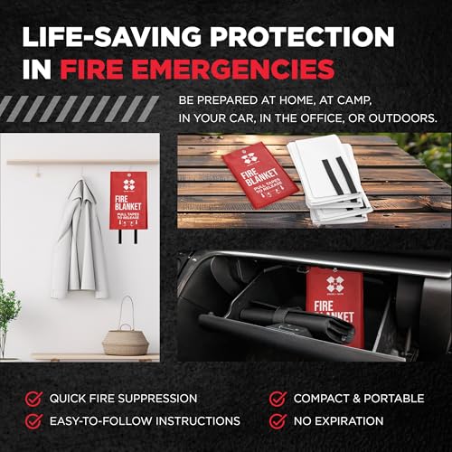 Image of Swiss Safe Emergency Fire Blanket - 39 inch x 39 inch Fiberglass Fire Suppression for Kitchen, Home & Outdoor Safety (1 Pack)