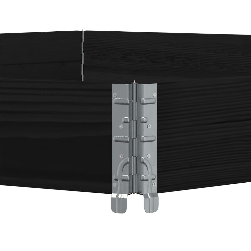 Marco para palés, negro, 160 x 160 cm, de madera maciza de pino, apilable, plegable, para seguridad, transporte, almacenamiento y jardinera elevada