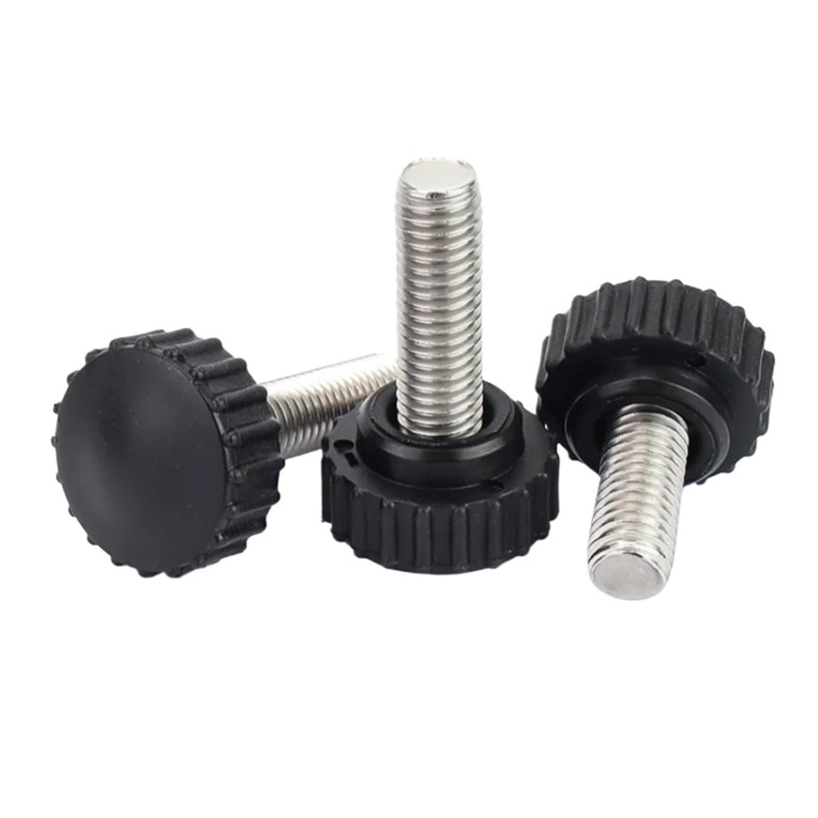 Tornillo Moleteado M3 M4 M5 M6 M8 M10 304 Acero inoxidable moleteado Nylon plástico cabeza redonda mango pulgar tornillo baquelita perno tornillos de mano Para uso industrial(60mm,M8(Head 22mm)-5pcs)