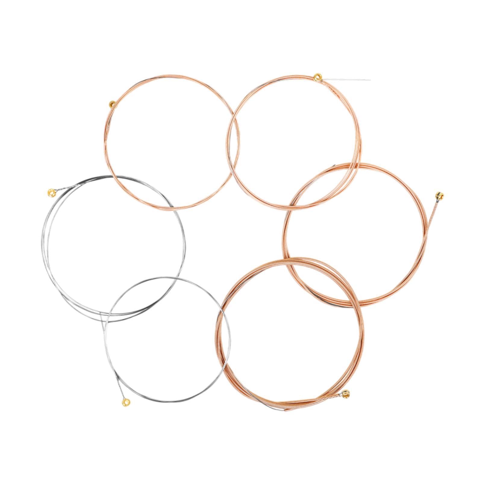 6Pcs Folk Guitar Strings Set for Beginners – High Carbon Steel Core, Phosphor Bronze Coated, Easy to Install, Acoustic Guitar Replacement Strings
