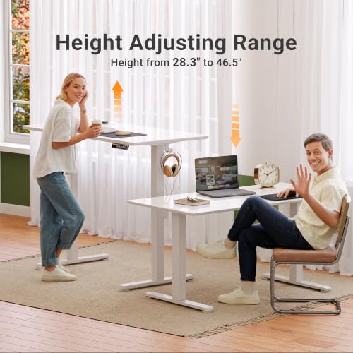 Image of Claiks Glass Standing Desk 40x24 Inch White